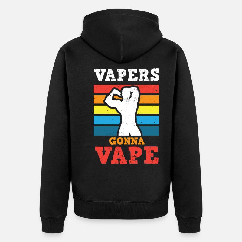 Elektro Zigarette E-Zigarette E-Shisha Vape - Unisex Premium Bio Zip Hoodie - Schwarz