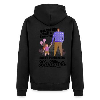 Papa Fille Enfant Fête des pères Fille Cadeau - Veste à capuche bio Premium Unisexe - noir - Dos - Nico (187cm)
