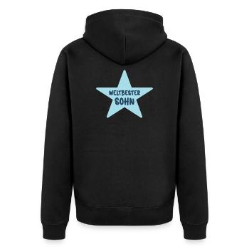 Sohn Kinder Lieblingssohn Sohnemann Beste Söhne - Unisex Premium Bio Zip Hoodie - Schwarz - Hinten - Nico (187cm)