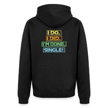 Single Trennung Geschieden Ehe Aus Trennung - Unisex Premium Bio Zip Hoodie - Schwarz - Hinten - Nico (187cm)