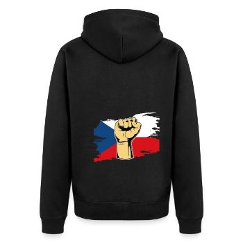 Faust République tchèque - Veste à capuche bio Premium Unisexe - noir - Dos - Nico (187cm)