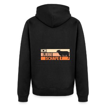 Landwirt Schäfer Bauernhof Schafe - Unisex Premium Bio Zip Hoodie - Schwarz - Hinten - Nico (187cm)