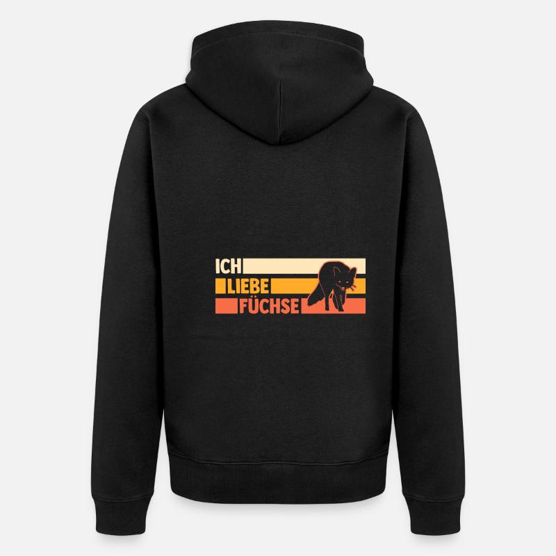 Fuchs - Unisex Premium Bio Zip Hoodie - Schwarz