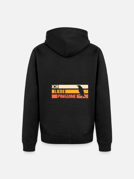 Pinguin - Unisex Premium Bio Zip Hoodie - Schwarz