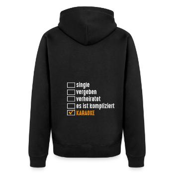 Musik Musiker Sänger Singen Karaoke - Unisex Premium Bio Zip Hoodie - Schwarz - Hinten - Nico (187cm)