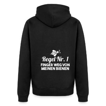 Imker Biene Bienen - Unisex Premium Bio Zip Hoodie - Schwarz - Hinten - Nico (187cm)