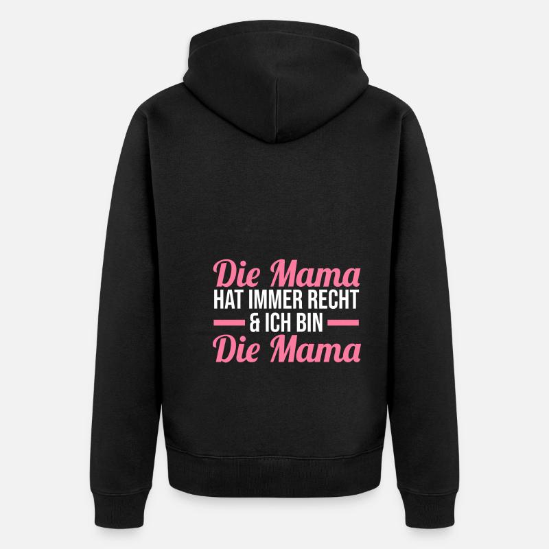 Mutter Mama - Unisex Premium Bio Zip Hoodie - Schwarz