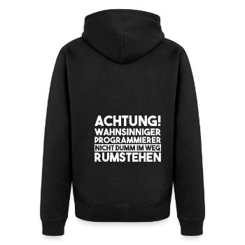 Programmieren Entwickler Coder Programmierer - Unisex Premium Bio Zip Hoodie - Schwarz - Hinten - Nico (187cm)