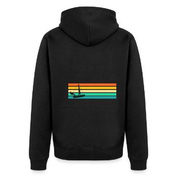 Segelboot Retro Segler Segeln - Unisex Premium Bio Zip Hoodie - Schwarz - Hinten - Nico (187cm)