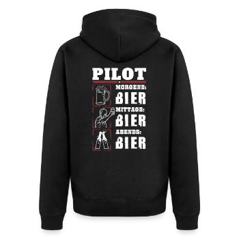 Mon quotidien de pilote - Veste à capuche bio Premium Unisexe - noir - Dos - Nico (187cm)