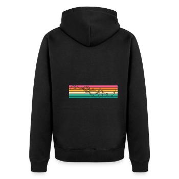 Puzzlefan Puzzler Puzzleteile Retro Puzzle - Unisex Premium Bio Zip Hoodie - Schwarz - Hinten - Nico (187cm)