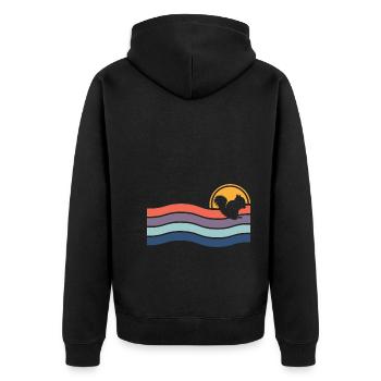 Erdmännchen - Unisex Premium Bio Zip Hoodie - Schwarz - Hinten - Nico (187cm)