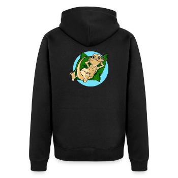 Bearded dragon cool on pillow reptile reptile - Unisex Premium Organic Zip Hoodie - black - Back - Nico (187cm)