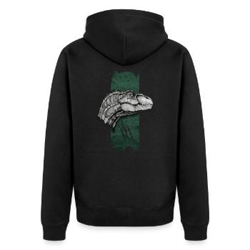 Ancient Elegance: Velociraptor's Majesty - Unisex Premium Organic Zip Hoodie - black - Back - Nico (187cm)