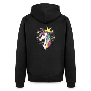 licorne étoilée - Veste à capuche bio Premium Unisexe - noir - Dos - Nico (187cm)