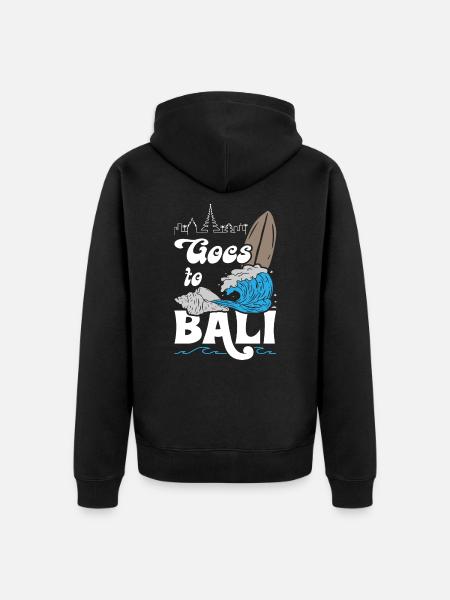Goes to Bali Surfing - Unisex Premium Organic Zip Hoodie - black