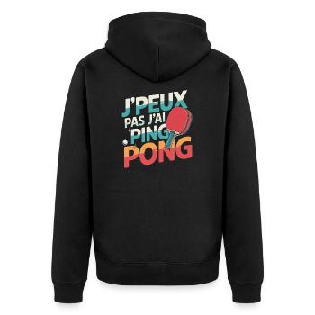 J'peux pas j'ai ping pong - Veste à capuche bio Premium Unisexe - noir - Dos - Nico (187cm)