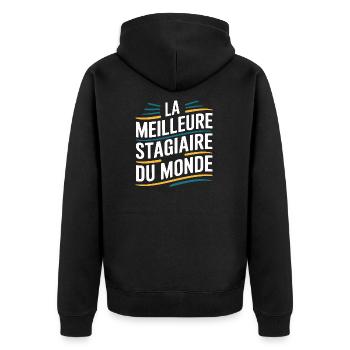 La meilleure stagiaire du monde - Veste à capuche bio Premium Unisexe - noir - Dos - Nico (187cm)