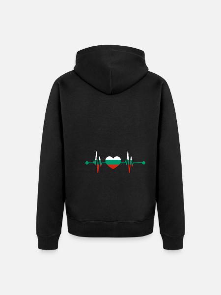 Heartbeat Balkans Bulgaria Bulgaria - Unisex Premium Organic Zip Hoodie - black