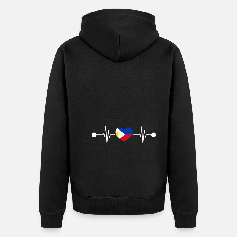 Heartbeat Philippine Philippines - Veste à capuche bio Premium Unisexe - noir