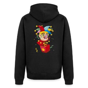 Clown, Carnival, Carnival, Carnival Costume, Parade, Celebration, Jester, - Unisex Premium Organic Zip Hoodie - black - Back - Nico (187cm)