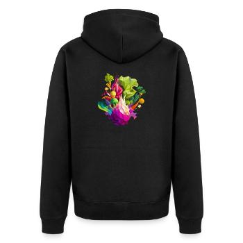 Vegetables Different Types Abstract - Unisex Premium Organic Zip Hoodie - black - Back - Nico (187cm)