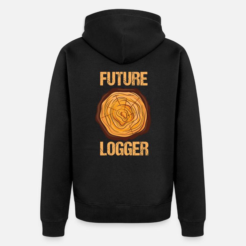 Future Logger Waldarbeiter Design - Unisex Premium Bio Zip Hoodie - Schwarz