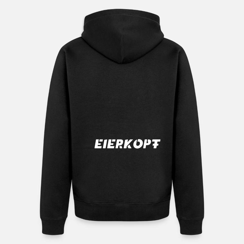 Eierkopf - Unisex Premium Bio Zip Hoodie - Schwarz