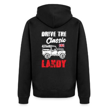 Conduisez le Landy classique - Veste à capuche bio Premium Unisexe - noir - Dos - Nico (187cm)