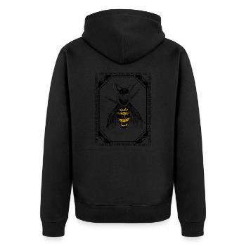 save the bees 3 - Unisex Premium Bio Zip Hoodie - Schwarz - Hinten - Nico (187cm)