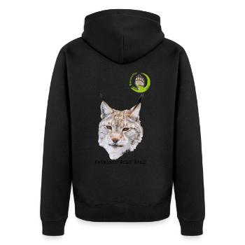 ELBA Retter HWR Transparent - Unisex Premium Bio Zip Hoodie - Schwarz - Hinten - Nico (187cm)