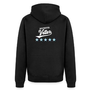 Vetter Beste Vettern Patenkinder Cousin Patensohn - Unisex Premium Bio Zip Hoodie - Schwarz - Hinten - Nico (187cm)