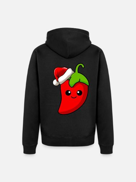 Chilli Christmas Comic Xmas - Unisex Premium Organic Zip Hoodie - black