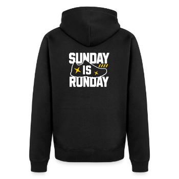 Sunday Run Day Sneaker Graphic - Unisex Premium Organic Zip Hoodie - black - Back - Nico (187cm)