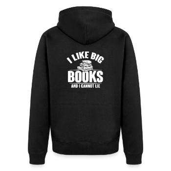 J'aime les grands livres et je ne peux pas mentir - Veste à capuche bio Premium Unisexe - noir - Dos - Nico (187cm)