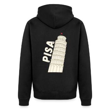 Pisa Florenz Der Schiefe Turm Von Pisa Souvenir - Unisex Premium Bio Zip Hoodie - Schwarz - Hinten - Nico (187cm)