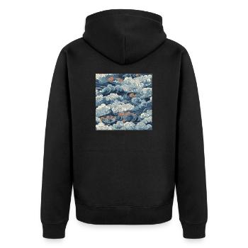 Wavy - Veste à capuche bio Premium Unisexe - noir - Dos - Nico (187cm)