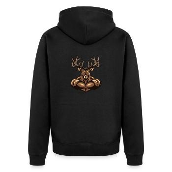 Musculation des muscles du cerf - Veste à capuche bio Premium Unisexe - noir - Dos - Nico (187cm)