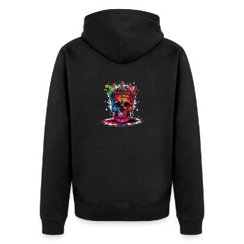 Couronne de crâne de roi - Veste à capuche bio Premium Unisexe - noir - Dos - Nico (187cm)