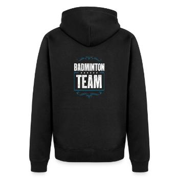Équipe de badminton - Veste à capuche bio Premium Unisexe - noir - Dos - Nico (187cm)