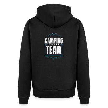 Camping Crew - Unisex Premium Organic Zip Hoodie - black - Back - Nico (187cm)