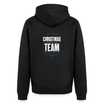 Christmas Crew - Unisex Premium Bio Zip Hoodie - Schwarz - Hinten - Nico (187cm)