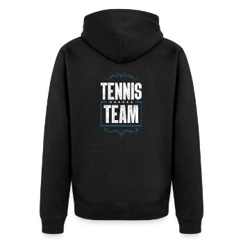 Tennis Team - Unisex Premium Bio Zip Hoodie - Schwarz - Hinten - Nico (187cm)