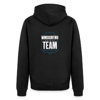 Windsurfing Team - Unisex Premium Bio Zip Hoodie - Schwarz - Hinten - Nico (187cm)