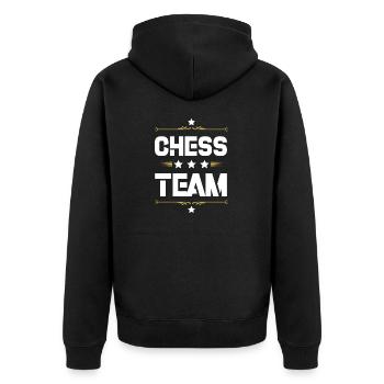 Chess Team - Unisex Premium Organic Zip Hoodie - black - Back - Nico (187cm)