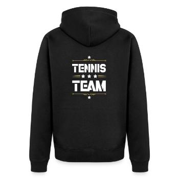 Tennis Team - Unisex Premium Bio Zip Hoodie - Schwarz - Hinten - Nico (187cm)
