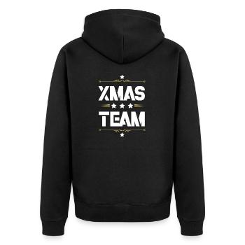 Xmas Team - Unisex Premium Bio Zip Hoodie - Schwarz - Hinten - Nico (187cm)