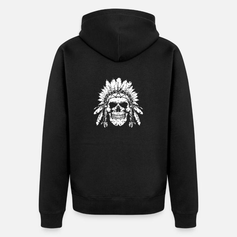 Crâne de chef - Veste à capuche bio Premium Unisexe - noir