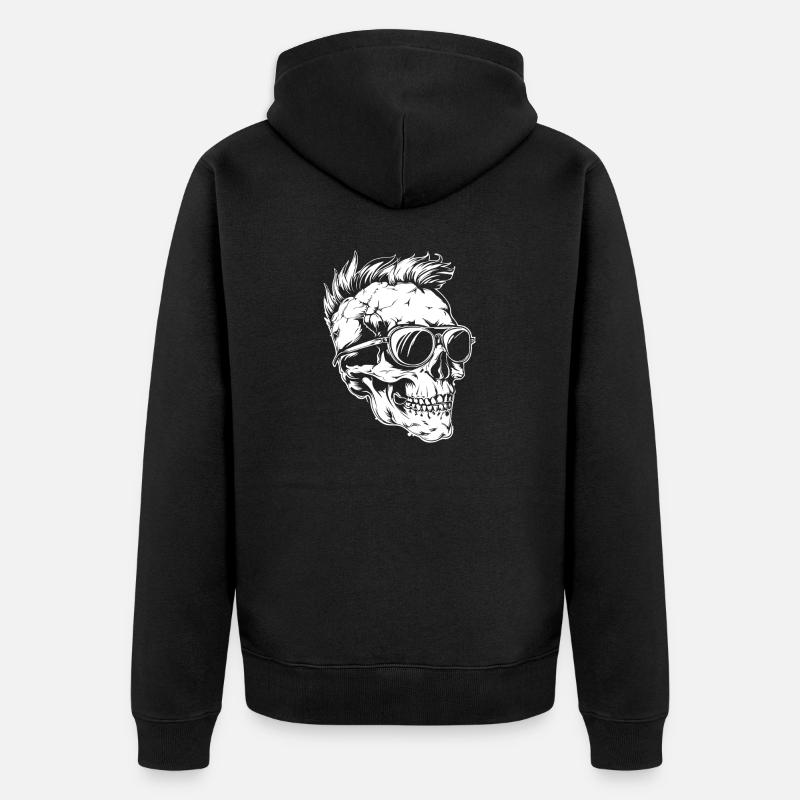 Crâne punk - Veste à capuche bio Premium Unisexe - noir