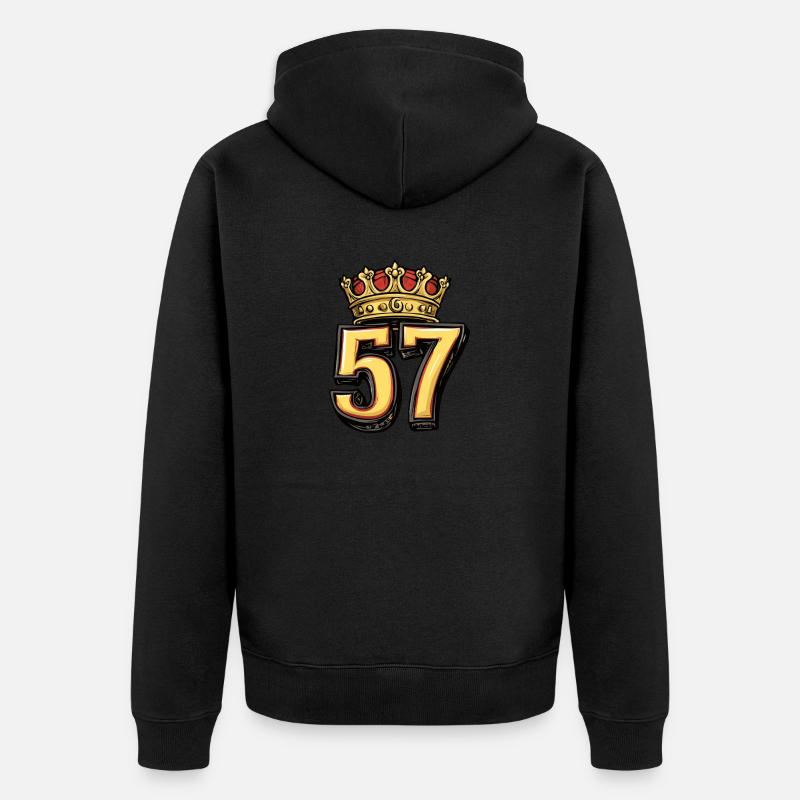 Couronne à 57 chiffres - Veste à capuche bio Premium Unisexe - noir